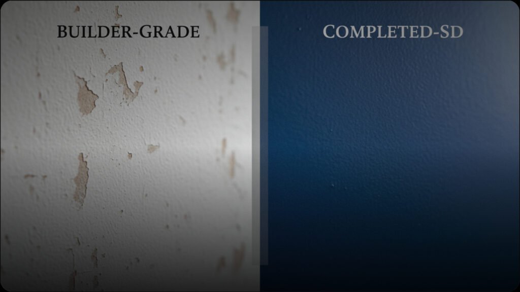 lumina the difference between builder grade and completed sd paint quality ()